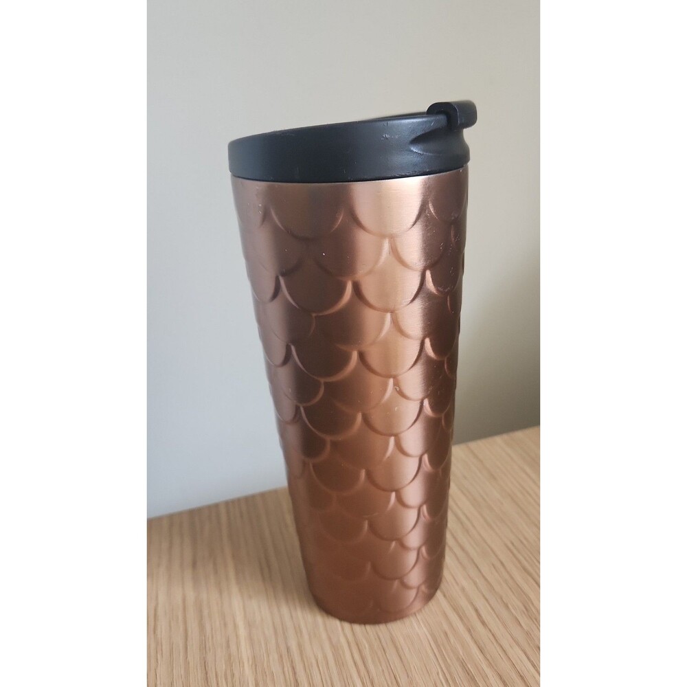Starbucks 2017 Copper Bronze Mermaid Scales Tumbler Grande Size 16oz